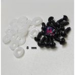 8 mm Amigurumi Vidalı Göz Siyah 20 Çift - 1