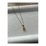 8 Mm Bal Rengi Kristal Altın Kaplama Kolye