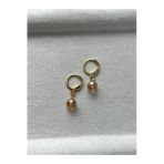 8 Mm Bal Rengi Kristal Altın Kaplama Küpe