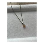 8 Mm Bal Rengi Kristal Gümüş Kaplama Kolye