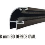 8 mm Bronz Alüminyum Cam Balkon Fitili - 120-149 cm 90 Derece oval