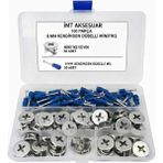 8 mm Kendinden Dübelli Minifix Gövde ve Mil Seti - Mobilya Bağlantı Elemanı (100 Parça)