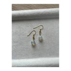 8 Mm Opal Taşı Altın Kaplama Sallantı Küpe