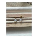 8 Mm Opal Taşı Altın Kaplama Top Küpe