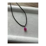8 mm Pembe Akik Taşı Deri İp Kolye