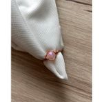8 mm pembe kristal ayarlanabilir tel yüzük (Bakır)