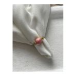 8 Mm Pembe Opal Taşı Ayarlanabilir Altın Tel Yüzük