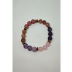 8 MM RODONİT, PEMBE KUVARS, LEPİDOLİT, ÇİLEK KUVARS, GÜNEŞ TAŞI, AMETİST DOĞALTAŞ BİLEKLİK