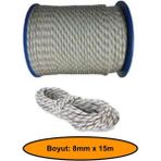 8 mm Sentetik Iskota Halat, Dağcı Ipi, Kamyoncu Halatı, Outdoor Kamping Piknik Salıncak Halatı, 15 Metre