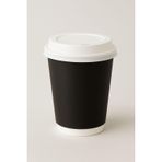8 OZ DOUBLE WALL SİYAH GÖRÜNÜM KARTON BARDAK + BEYAZ KAPAKLI 25'Lİ KARIŞTIRICI (TIPAÇ) HEDİYELİ