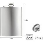 8 Oz Paslanmaz Çelik Cep Şişesi Hediye Seti Huni Cep ile Alkol Viski Cep Şişesi Vidalı Kapak Likör Açık Aksesuarları 1-10 Oz (Yurt Dışından) - 0,12 L - Renkli