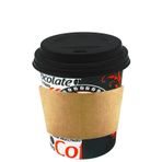 8 Oz Siyah Kapaklı Tutamaçlı Kahve Karton Bardak 250 ml - 100'lü