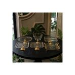 8 Parça Ayaklı ve Kulplu Masa Sunum Tabağı Seti GOLD&GÜMÜŞ