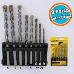 8 Parça Beton Delme Matkap Ucu Set 8 'Li Paket Betonarme Prekast Duvar Delme 3 4 5 6 7 8 9 10 Mm Çap