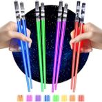 8 Parça LED Işıklı Chopstik Işık Kılıcı Yemek Çubukları Star Wars Tema Çöpstik