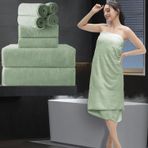 8 Parça Mikrofiber Havlu Seti, 2 Banyo Havlusu, 2 El Havlusu, 4 Kese, Banyo Otel Spa Spor Salonu için Ekstra Büyük Banyo Havlusu, Yüksek Emici Büyük Boy Banyo Havlusu, Yumuşak Havlu Seti Yeşil Banyo
