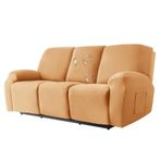 8 Parça Suya Dayanıklı Geri Çekilebilir Sandalye Kılıfı Set, Yan Cepli Yumuşak Elastik Polyester, Çocuk 1 Koltuk, Deve Rengi için Recliner Terlik, Ev Dekoru için Mükemmel