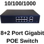 8 Port Poe Switch 2 Port Uplink Gigabit 10/100/1000