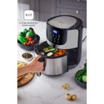 8 Programlı 5l Dokunmatik Fritöz, Inox, Siyah, Sağlıklı ve Pratik Kullanım - Ahşap