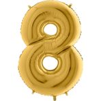 8 Rakam Altın 100 cm Folyo Balon