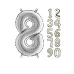 8 Rakam Gümüş 80 cm Folyo Balon