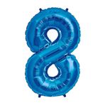 8 Rakam Mavi Folyo Balon 34 İnç 76-82 Cm