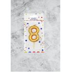8 Rakamı Gold Renk Duğum Günü Pasta Mumu