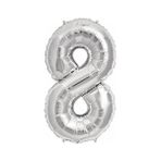 8 Rakamı Grabo Gümüş Folyo Balon