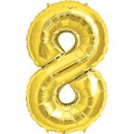 8 Rakamı Sihirli Parti Altın 96 cm Folyo Balon