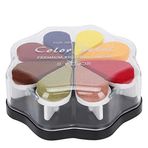 8 Renkli Craft Ink Pad, Çiçek Yaprağı Şekilli Renkli Kendin Yap Damga Yastığı Sanat Schedule Book Scrapbook(#5) için