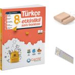 8.sınıf Türkçe Etkinlikli Kazanım Sıralı Soru Bankası+Telefon Tutucu+Soru Çözüm Ayıracı - LGS Hazırlık
