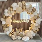 80 Adet Krom Gold Beyaz Deniz Kumu Balon Seti