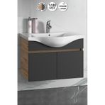 80 Cm Atlantik Çam-Antrasit Gri Mat Mdf Lavabolu Banyo Alt Dolabı Antrasit - Atlantik Çam
