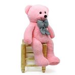 80 cm Dev Pelüş Ayıcık,Papyonlu Peluş Ayı,Yumuşak ve Sevimli Büyük Boy Oyuncak Ayı,Sarılmalık Papyonlu Ayıcık,Sevgiliye Hediye (Pembe)