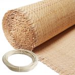 80 cm genişliğinde doğal rattan dokuma rulo, mobilya, sandalye, dolaplar ve tavan projeleri için örgülü kamış malzemesi (14 x 79 inç)