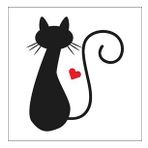 80 cm Kalpli Kedi Folyo Sticker
