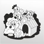 80 cm Tatlı Hayvanlar Folyo Sticker