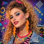 80 ler 90 lar Retro Neon Turuncu Şimşek Küpe 10 cm