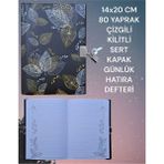 80 Sayfa Çizgili Kilitli Günlük Hatıra Defteri 14X20 cm Beyaz Sayfalı