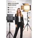800 Led Profesyonel Video Işığı Tripodlu Ayarlanabilir Parlaklık & 3200k-5600k Renk Sıcaklığı Fotoğraf, Yayıncı, Vlog Işığı