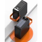 80000MAH 4usb Dahili Mikro Type-C Lightining Kablolu Kamp Işıklı Solar Güneş Enerjili Powerbank - Siyah