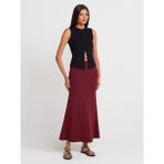 80362 Yüksek Bel Uzun Etek-Bordo