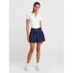 80577 Anvelop Mini Denim Etek-Lacivert - 36
