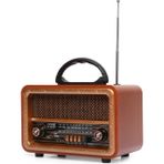 8070 Taşınabilir Nostaljik Fm Radyo Bluetooth + Tf Kart + USB Destekli Ahşap Kasa Radyo