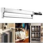 80cm sürgülü dolap askısı ağır elbise rafı Pull Out pantolon nizer Anti kayma çok amaçlı askıları dolap alanı çelik konfeksiyon depolama çözümü