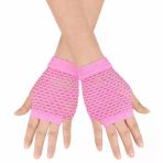 80’Ler 90’Lar Neon Pembe File Parmaksız Kısa Eldiven 11 Cm