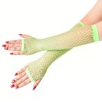 80’Ler 90’Lar Neon Yeşil File Parmaksız Eldiven 26 Cm
