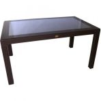 80X140 Camlı Rattan Masa