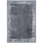 80x150 cm İslamabad Gri Çerçeveli Yün El Dokuma Modern Geometrik Etnik Eskitme Desenli Boho Oturma Odası Salon Yolluk Koridor Mutfak Halısı
