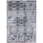 80x150 cm Krasnokamensk Antrasit Modern Yün El Dokuma Modern Geometrik Etnik Eskitme Desenli Boho Oturma Odası Salon Yolluk Koridor Mutfak Halısı
